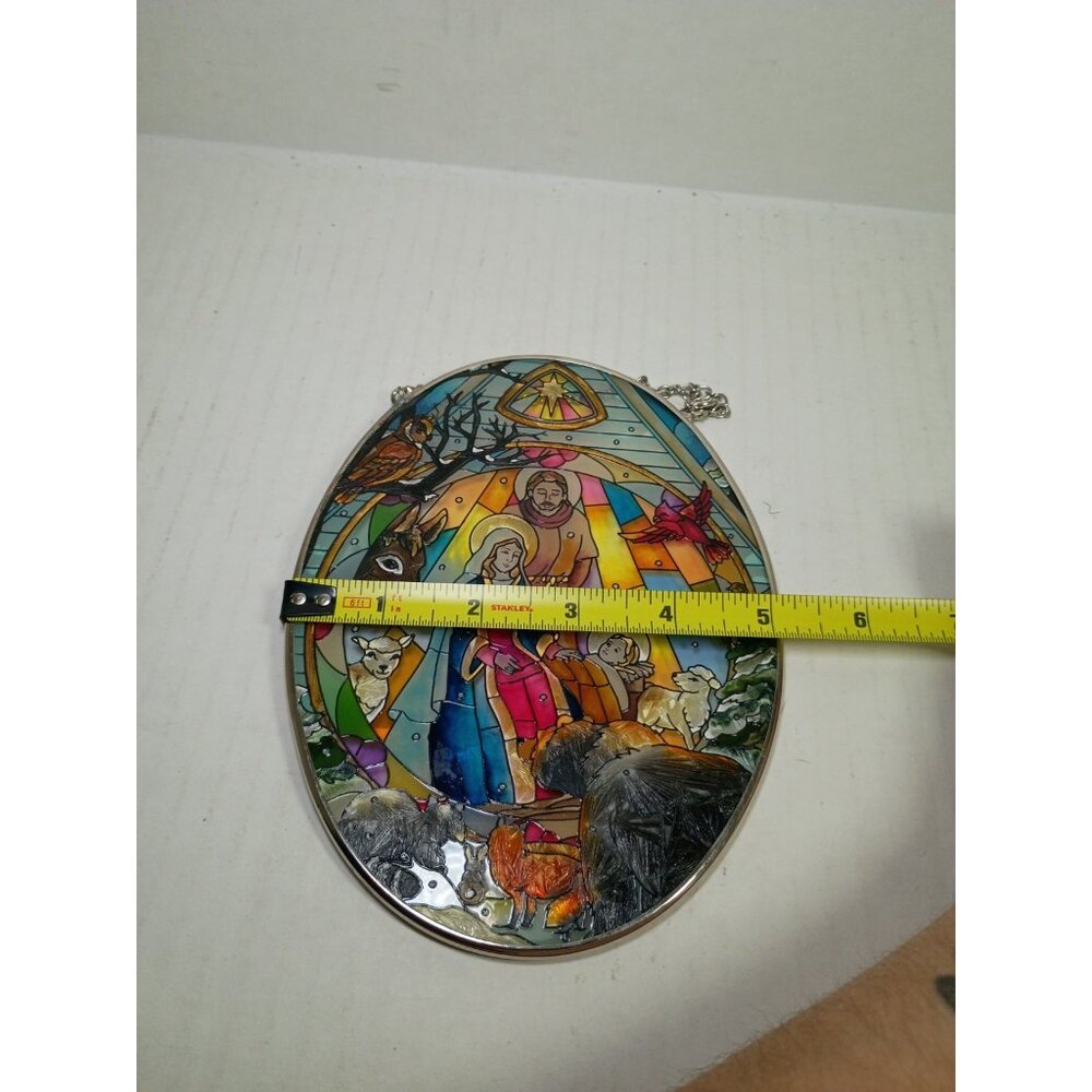 AMIA Hand Painted Stained Glass Holy Family Nativity Sun-catcher - Picture 5 of 5